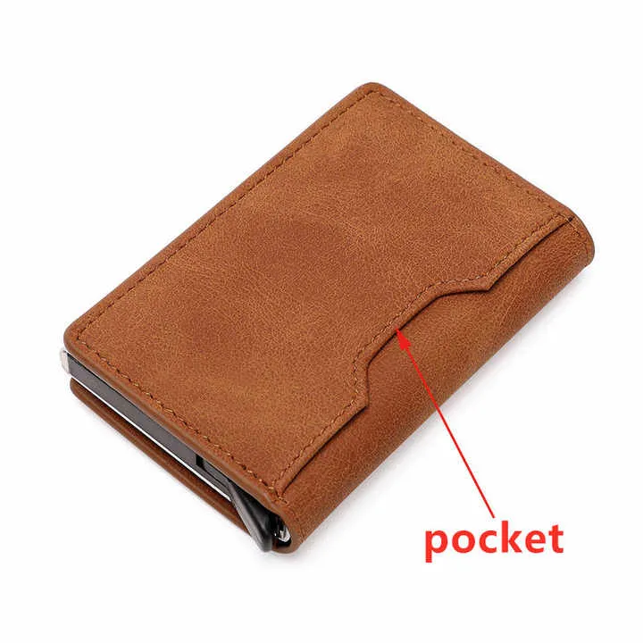 الجملة المنبثقة بو الجلود محفظة معدنية RFID . Pop Up PU Leather Metal Wallet RFID Blocking Automatic