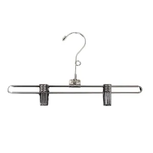 12" Metal Skirt/Pant Hanger With Loop Hook, High Polished Chrome - 100/Ctn.