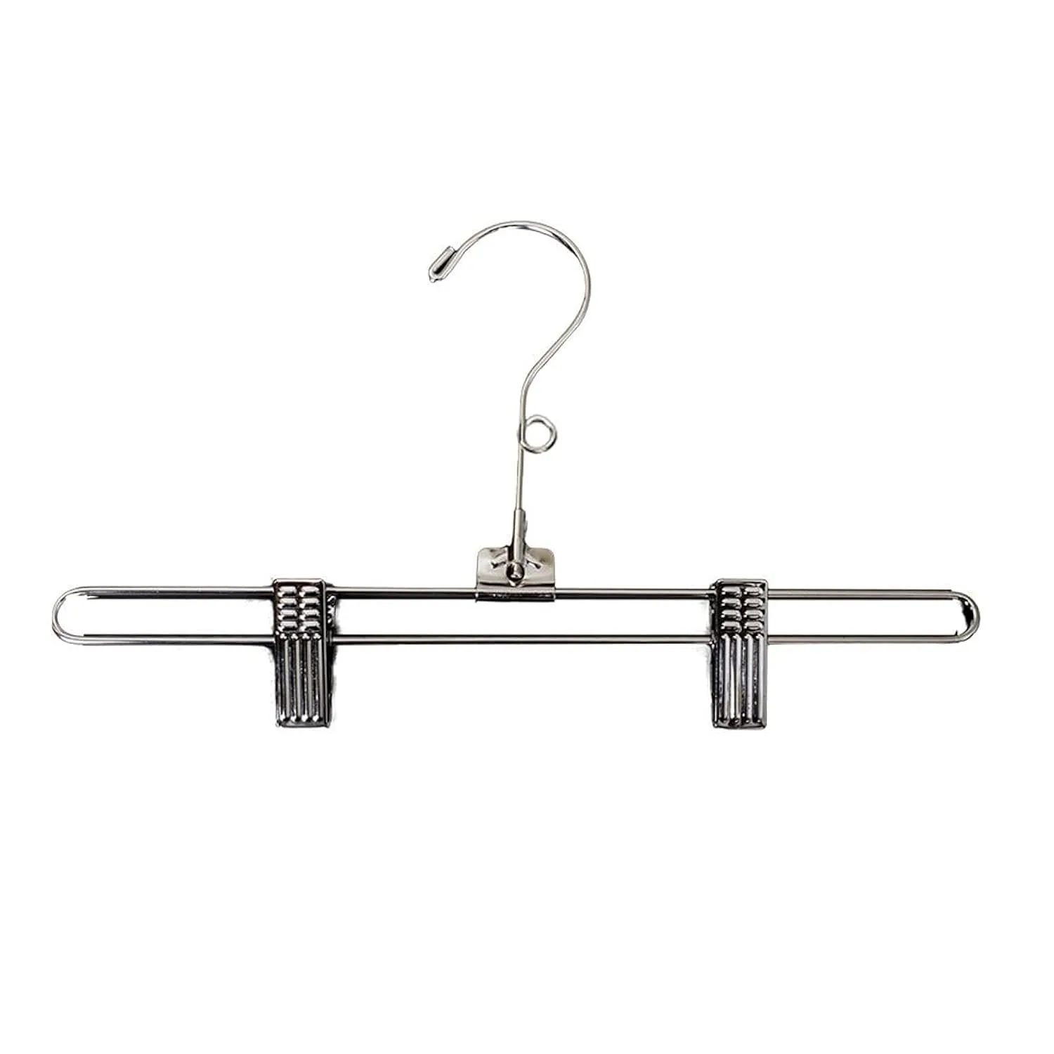 12" Metal Skirt/Pant Hanger With Loop Hook, High Polished Chrome - 100/Ctn.