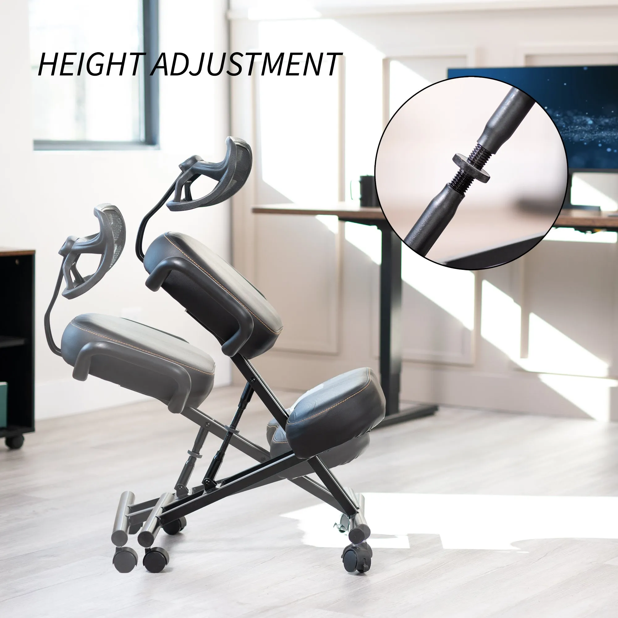 Adjustable Ergonomic Kneeling Chair with Back Support