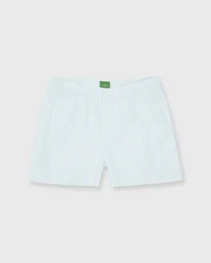 Button-Front Boxer Short in Sky/Yellow/Navy Multi Stripe Poplin