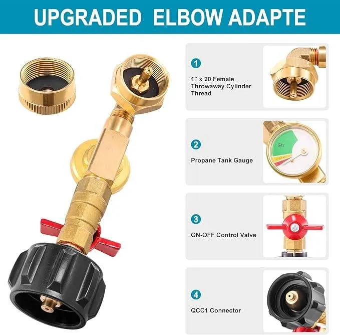  Early Christmas sale 50% offTop-Rated Propane Refill Elbow Adapter with Tank Gauge