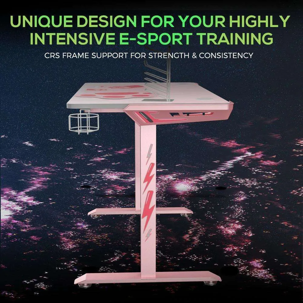 Eureka Ergonomic ERK-I44-PK 43.3" Venus I1-S Pink Office Computer Gaming Desk