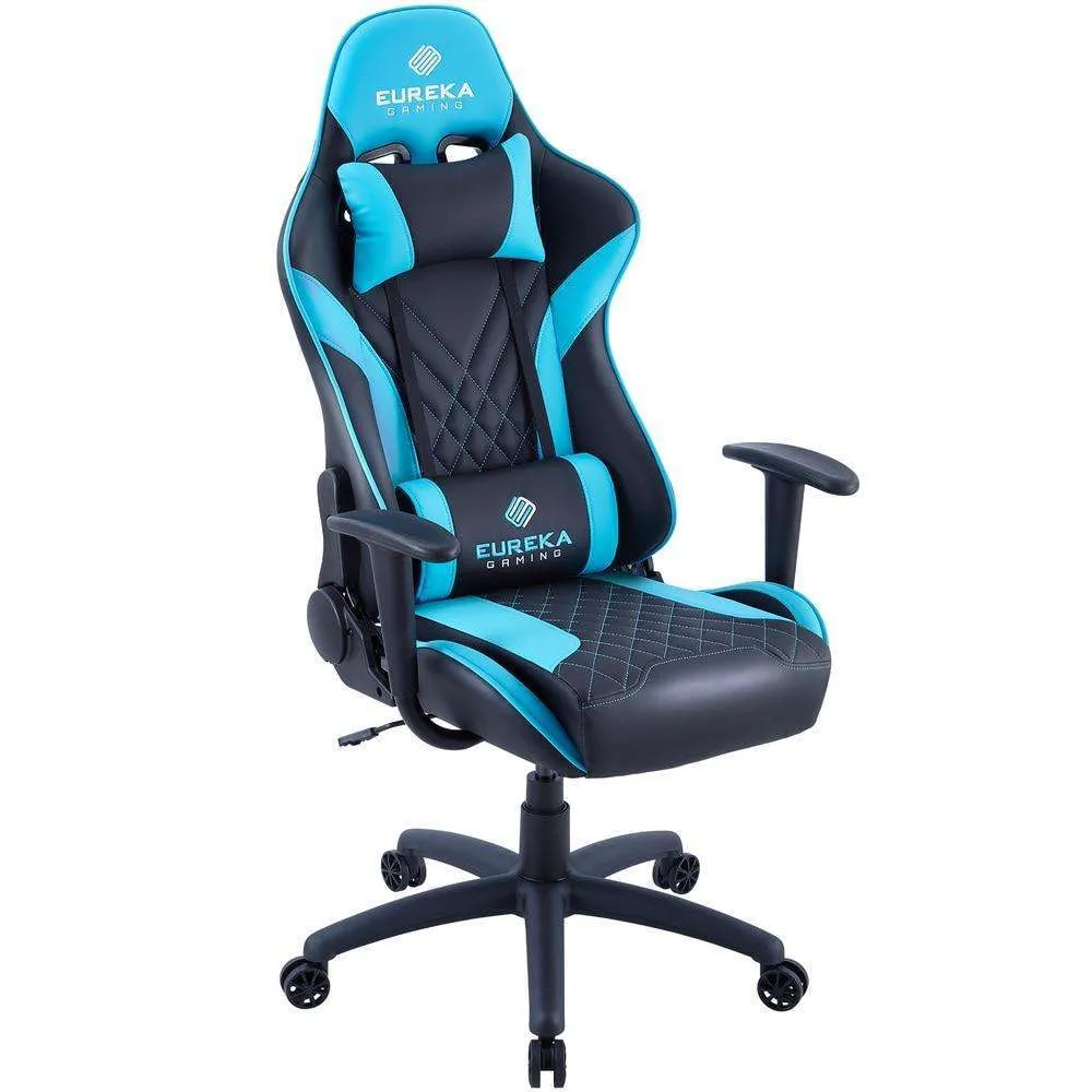 Eureka Ergonomic Home Office Video Gaming Computer Chair, Headrest, Lumbar Support, Quality Leatherette, ERK-ONEX-GX2-B/BB/BR
