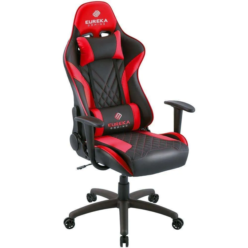 Eureka Ergonomic Home Office Video Gaming Computer Chair, Headrest, Lumbar Support, Quality Leatherette, ERK-ONEX-GX2-B/BB/BR