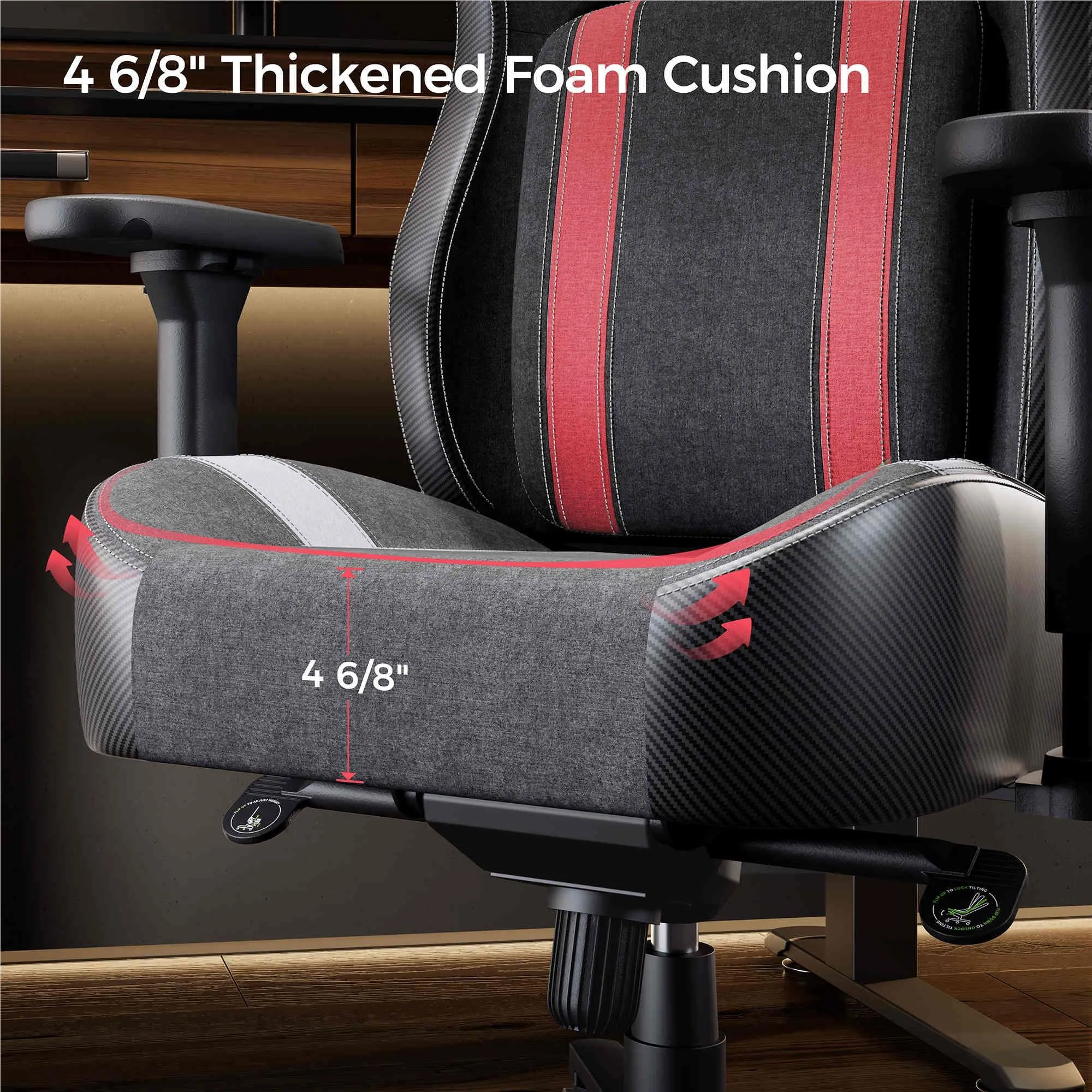 Eureka GC08 Python II Series Ergonomic Chair (Black/Red)