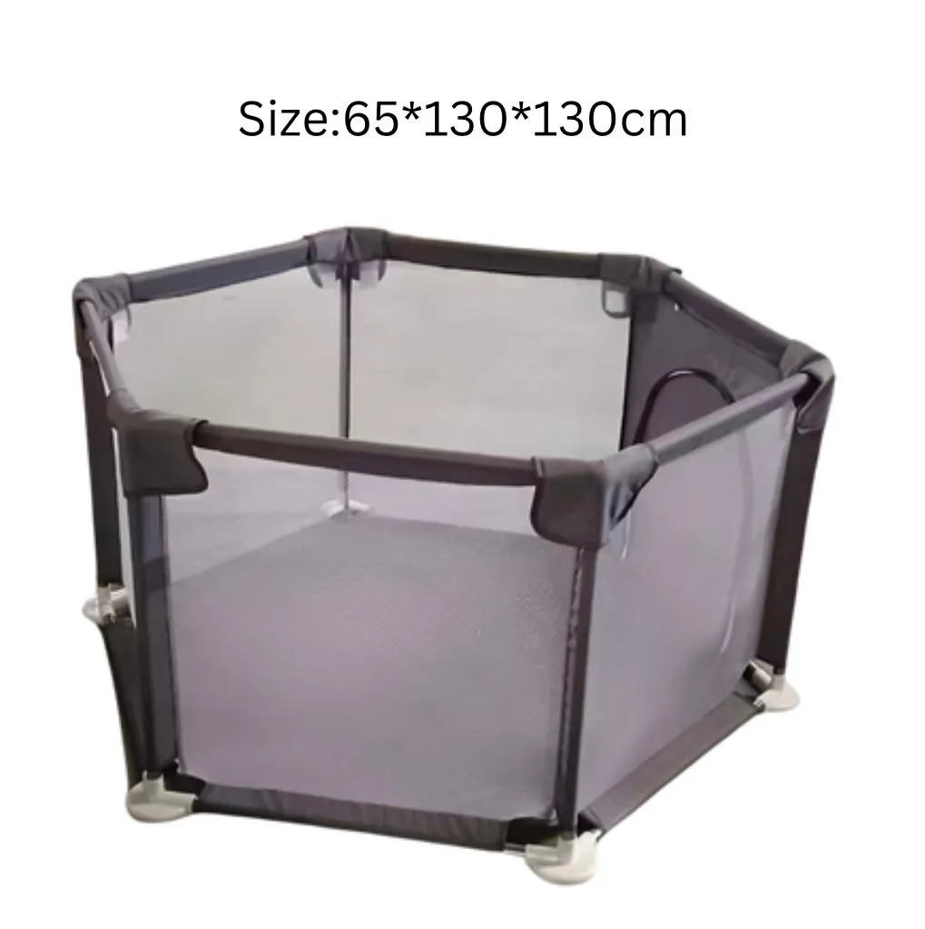 Hexagon Baby Playpen with Zipper Door Kids Play Area