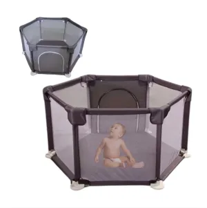 Hexagon Baby Playpen with Zipper Door Kids Play Area