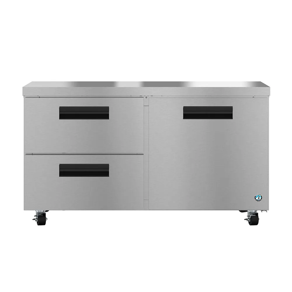 Hoshizaki UR60B-D2 60" Steelheart Undercounter Refrigerator with 2 Sections, 1 Door & 2 Drawers, 115v