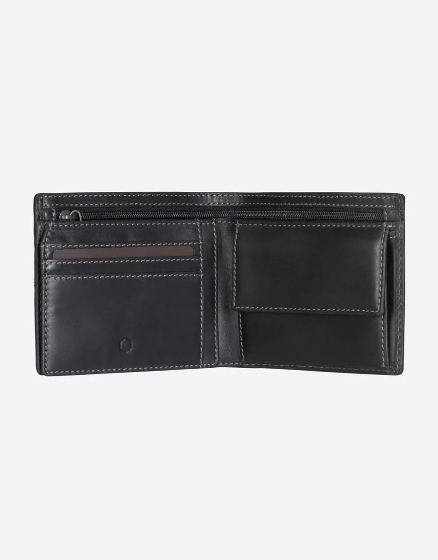 Jekyll & Hide Texas Large Billfold Wallet With Coin Black