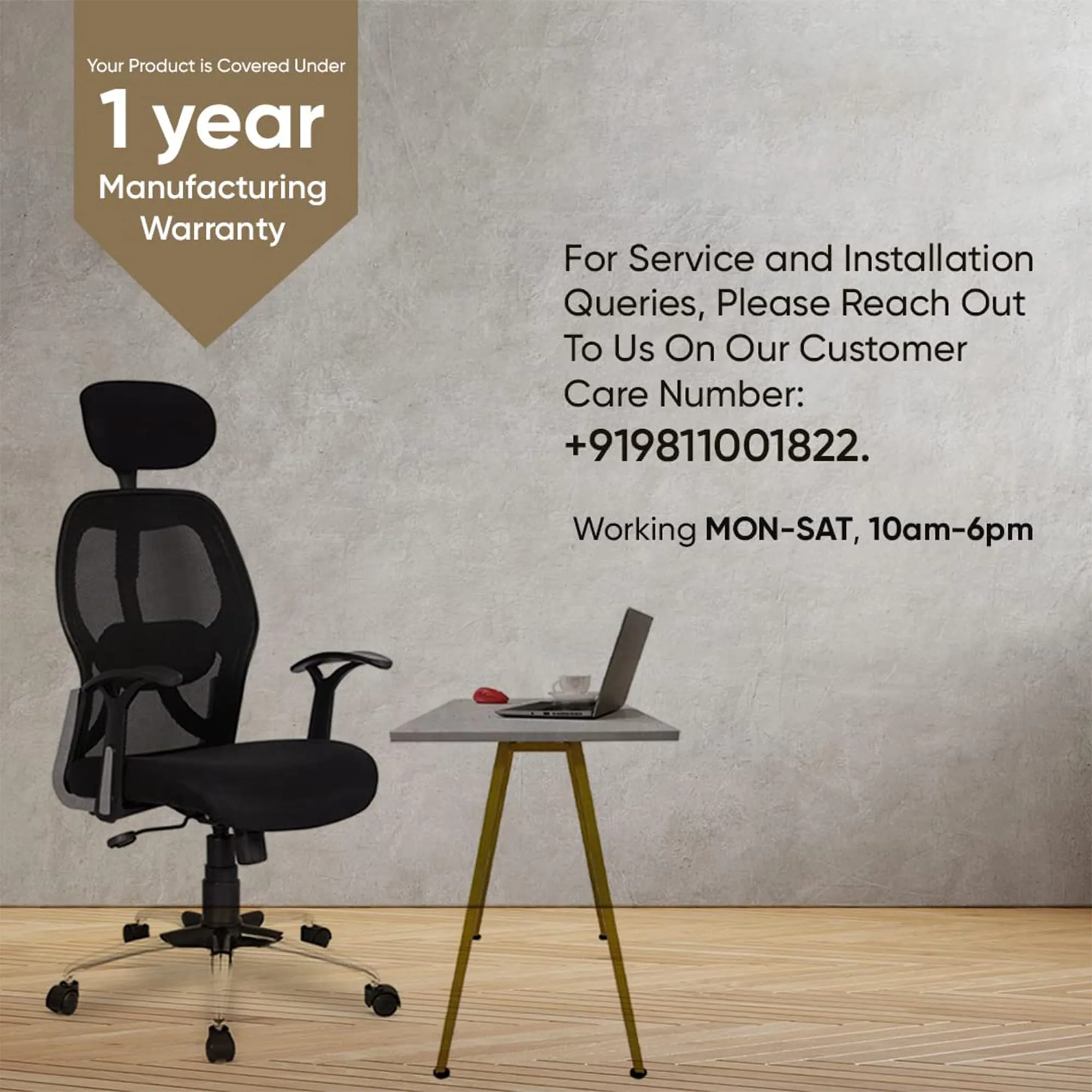 Kuber Industries Ergonomic Office Chairs for Work from Home with Meshback | Comes with Manual Height Adjustable Armrest & 2D Lumbar Support | Comfy Chair for Students with Wheels | Black & Grey Seat