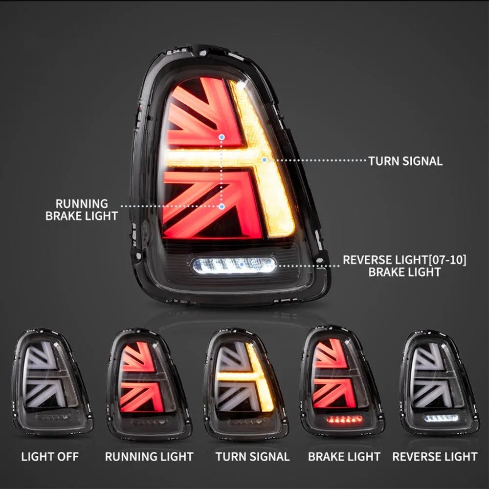 LED Tail Lights Assembly With Amber Sequential Turn Signal For 2007-2015 Mini R Series 2th Gen (R56 R57 R58 R59）