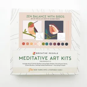 NEW! Zen Balance with Birds Meditative Art Paint by Numbers Kit by Breathe People