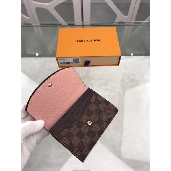 Normandy Compact Wallet N60043 Pink/damier Ebène Canvas