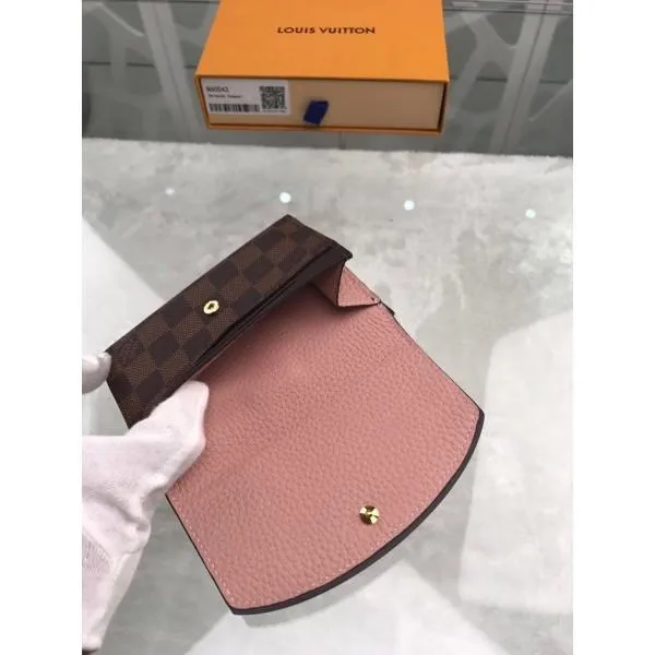 Normandy Compact Wallet N60043 Pink/damier Ebène Canvas