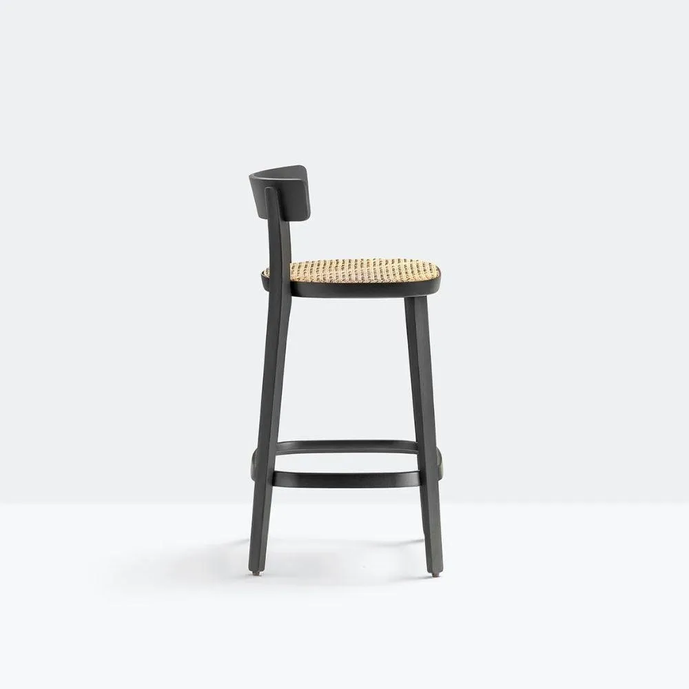 Pedrali Folk 2926 stool with cane seat H.65 cm.