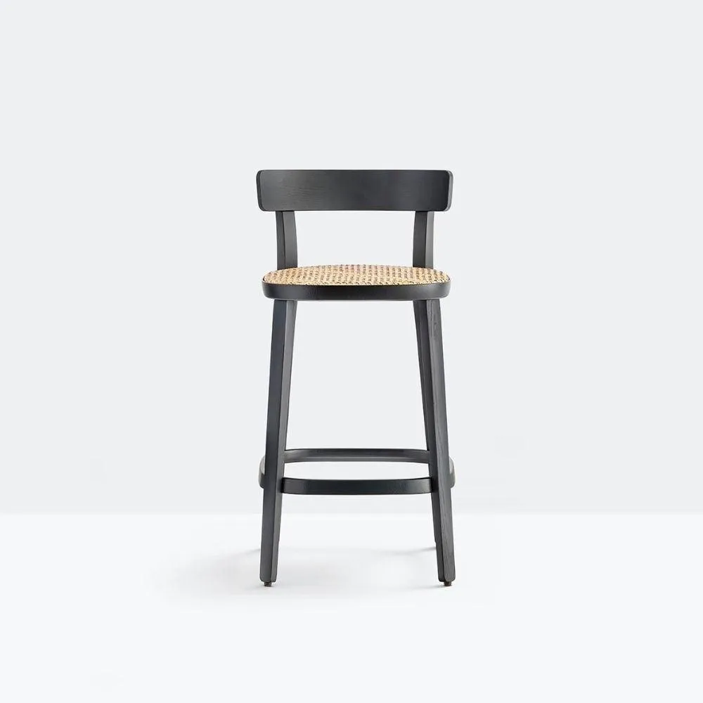 Pedrali Folk 2926 stool with cane seat H.65 cm.