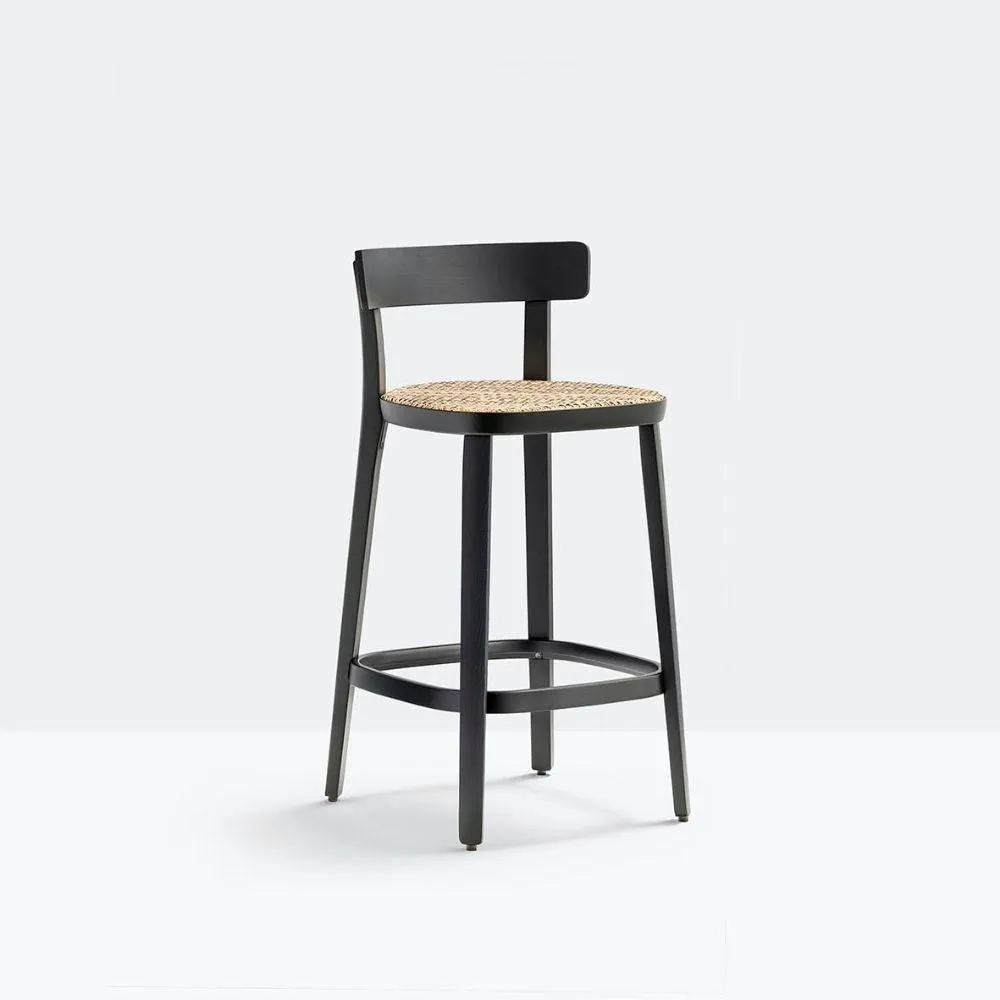 Pedrali Folk 2926 stool with cane seat H.65 cm.