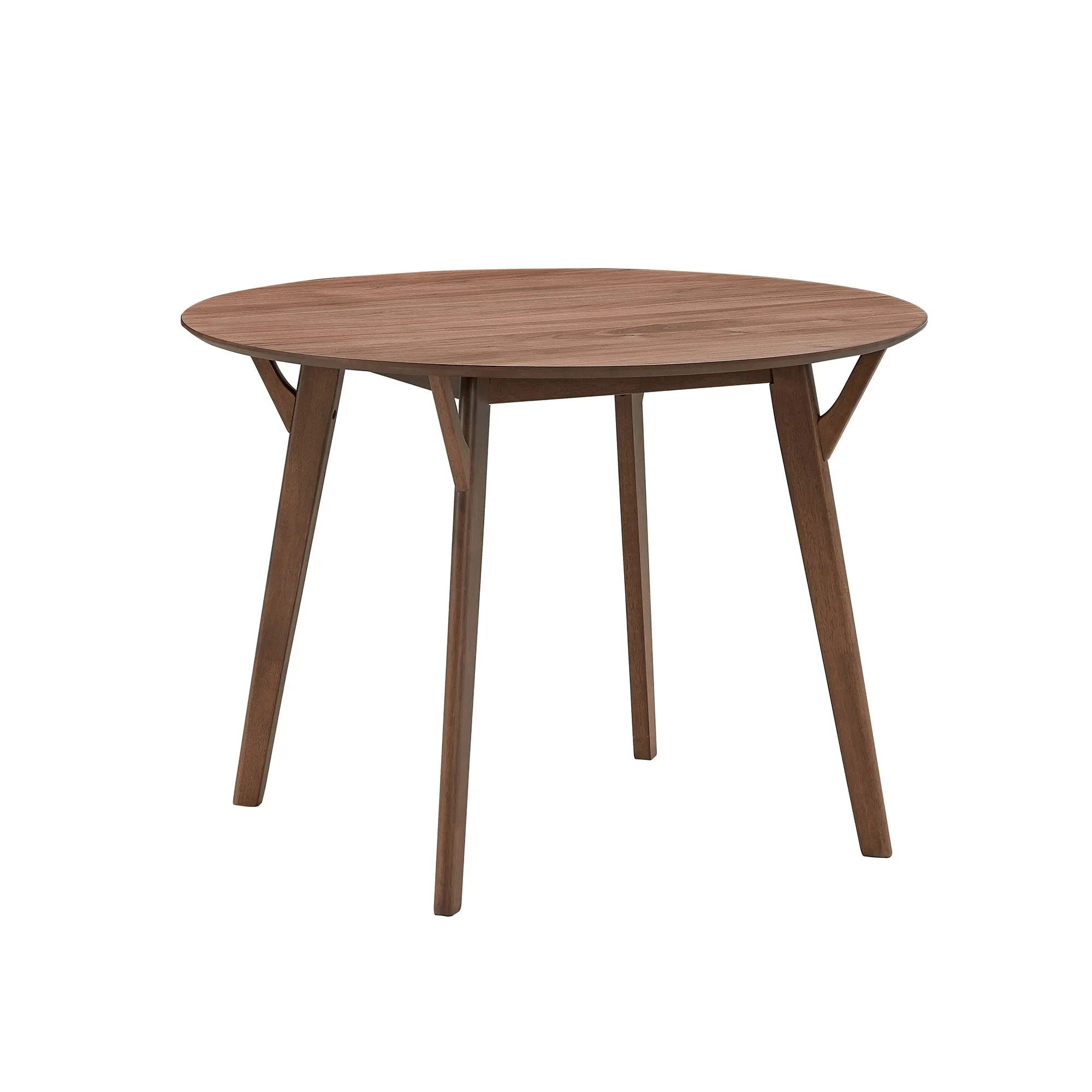 "42.01" Round Dining Table for 4 - MDF Wood Veneer Top with Rubberwood Legs, Modern Kitchen Table"