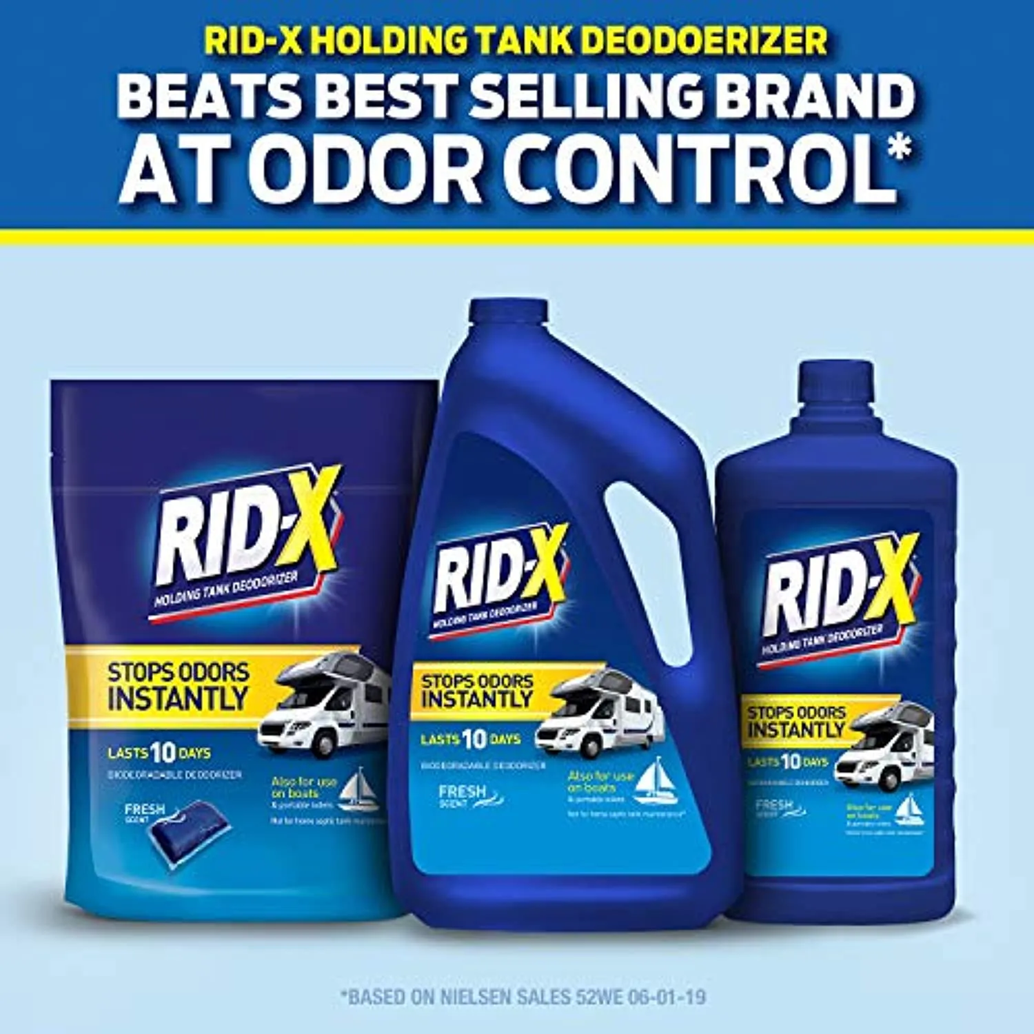 Rid-X Holding Tank Deodorizer Liquid, Fresh Scent, 24 Ounce