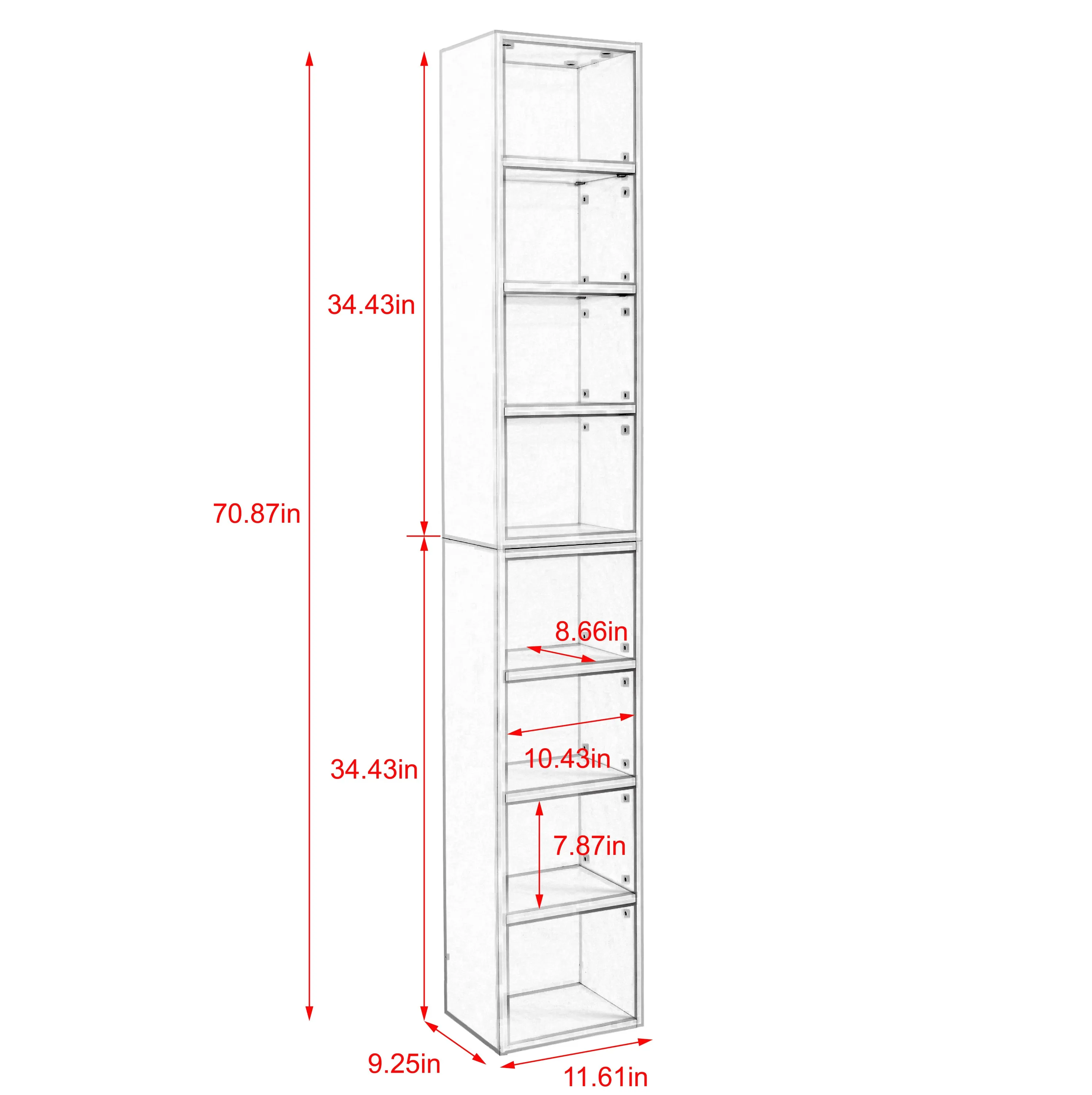 Slim Storage Cabinet - Walnut