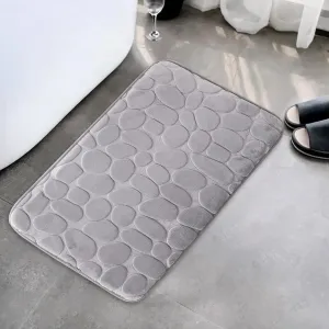 Urbane Home Bath Mat | Bathroom Mat | Mat for Bathroom | Shower Bath Tub Mat | Living Room Mat | Foot Massager Mat | Square Shape Floor Mat | SZ-01B | Gray