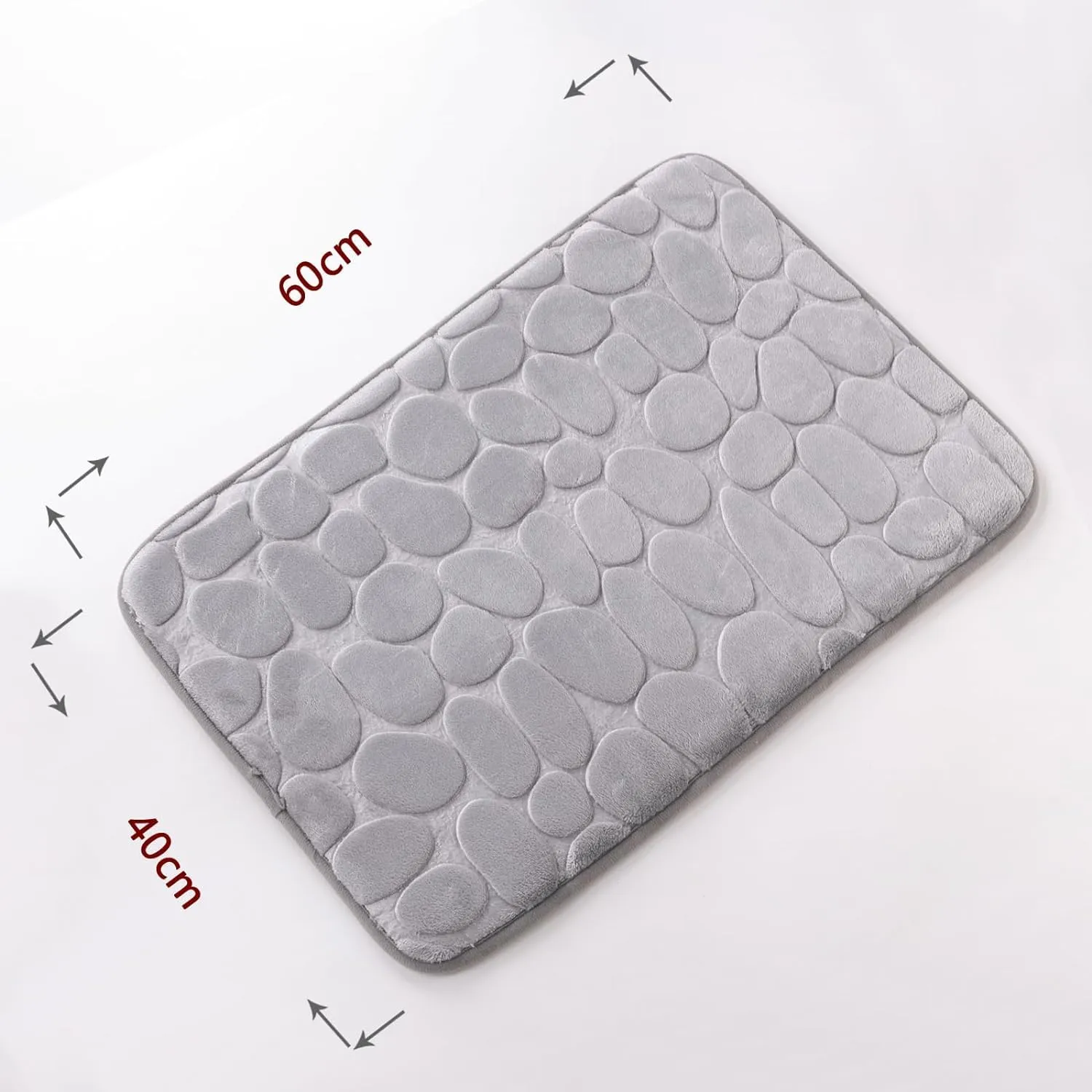 Urbane Home Bath Mat | Bathroom Mat | Mat for Bathroom | Shower Bath Tub Mat | Living Room Mat | Foot Massager Mat | Square Shape Floor Mat | SZ-01B | Gray