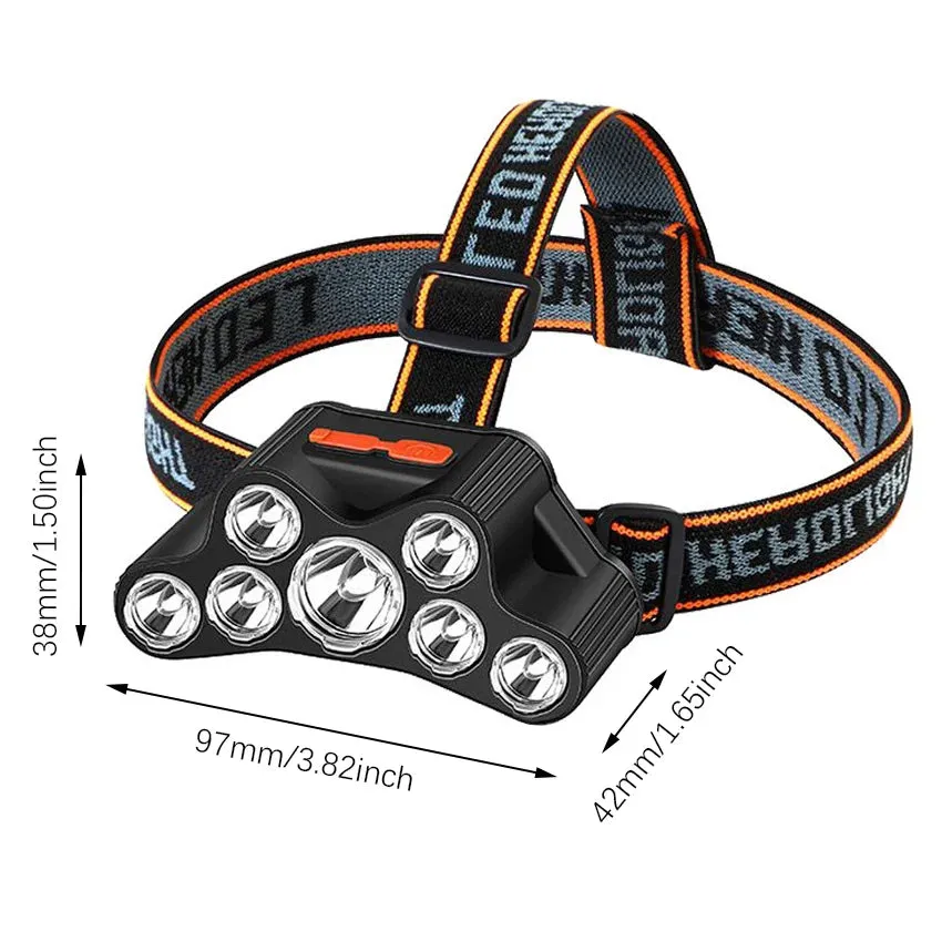USB LED Headlight , Rechargeable Helmet Light Super Bright Night Light Work Headlight for Outdoor Fishing Hiking Adventure